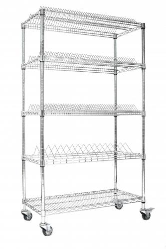 ESD Storage Shelving Cart Customized Conductive Wire Shelf Trolley